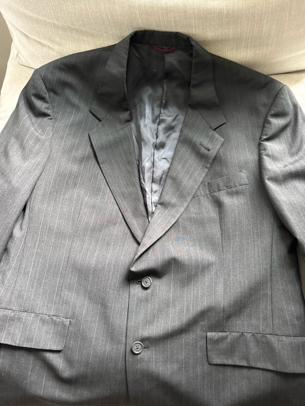 Hart Schaffner Marx Men's Charcoal Pinstripe Suit Jacket
